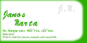 janos marta business card